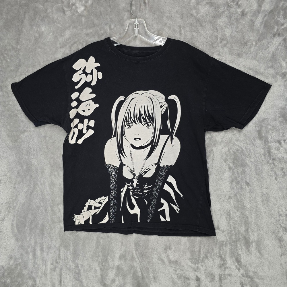 Death Note T-Shirt Mens Large Black Misa Amane Graphic Print Anime Manga Tee Y2K